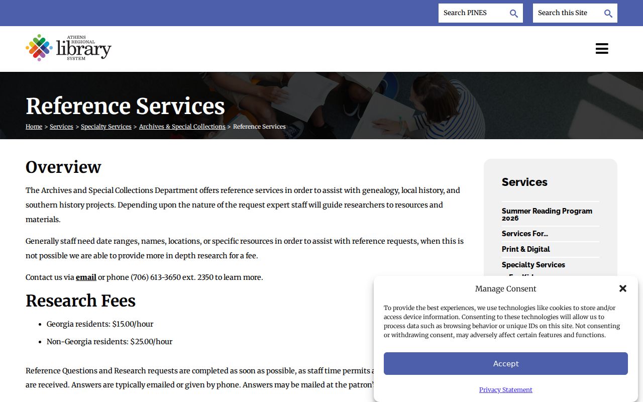 Athens city directory Heritage Room reference services