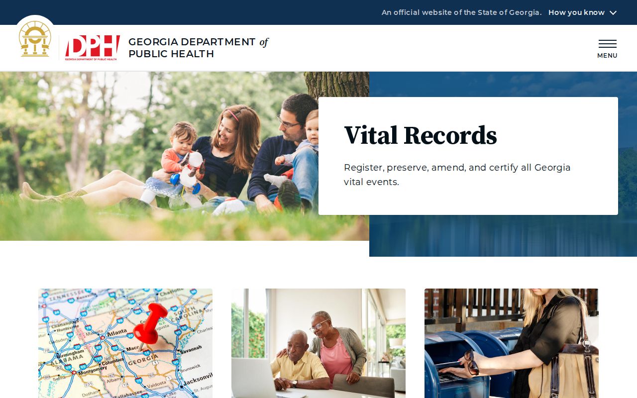 Georgia DPH Vital Records hub for Athens certificate requests