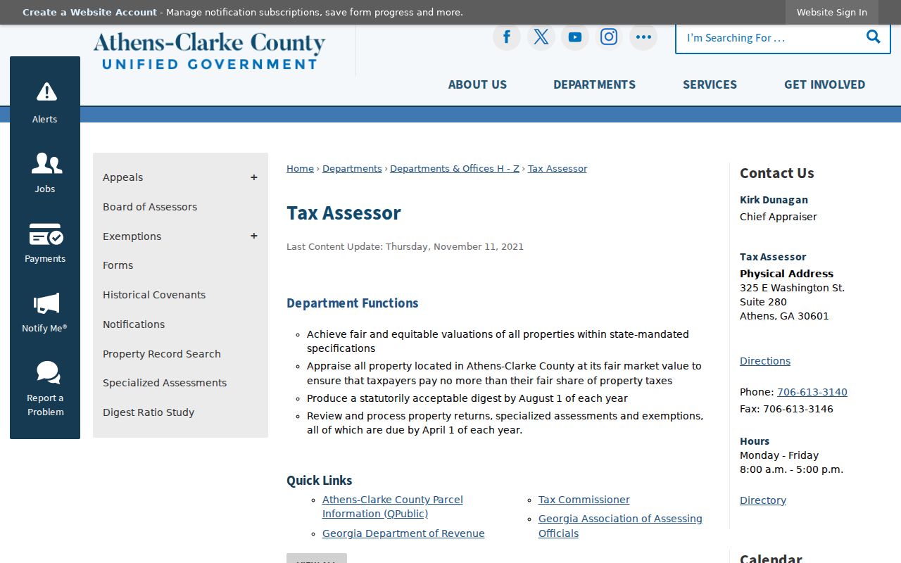 Athens street directory Clarke Tax Assessor page